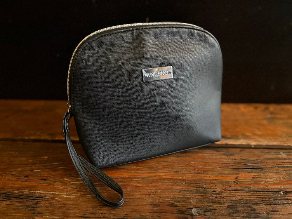 KNESKO Black Faux Leather Pouch (NWOT)